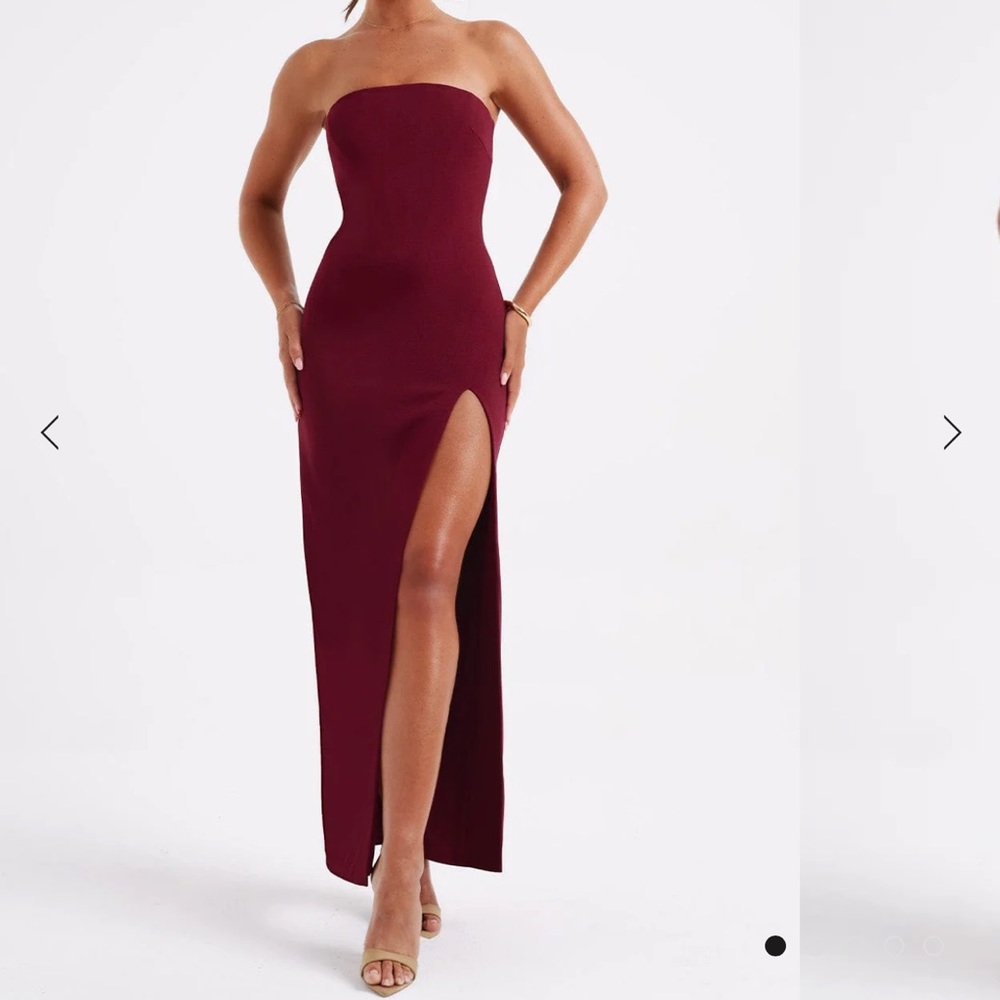 Babyboo Burgundy strapless maxi dress